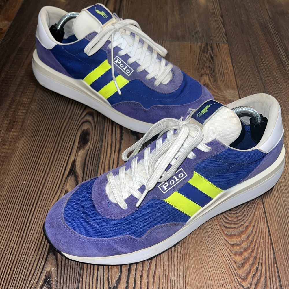 Polo Ralph Lauren Train 89 Men's Blue Purple Neon Sneakers SZ 12 TRAIN 89-SK-LTL